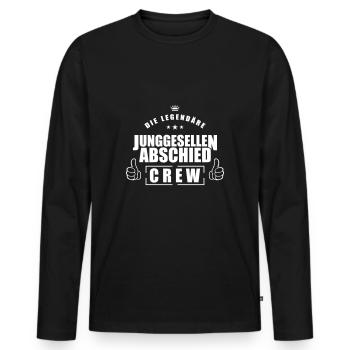 junggesellen crew - Männer Premium Bio Langarmshirt - Schwarz - Vorne - Nico (187cm)