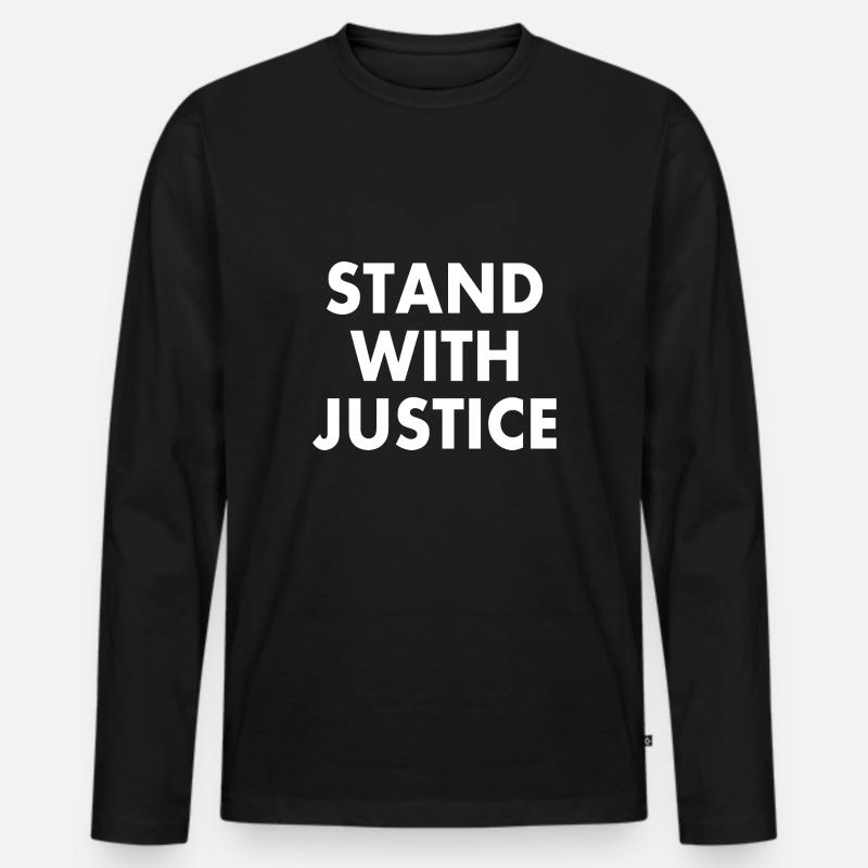 Stand with justice - Männer Premium Bio Langarmshirt - Schwarz
