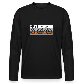 Outdoor by mountain bike - Men's Premium Organic Long Sleeve Shirt - black - Front - Nico (187cm)