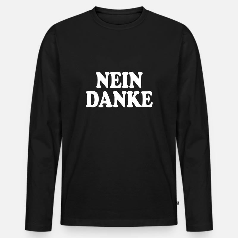 Nein danke - Männer Premium Bio Langarmshirt - Schwarz