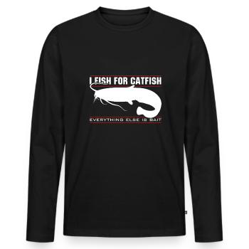 Je pêche le poisson-chat - tout le reste est un appât - T-shirt manches longues Premium bio Homme - noir - Devant - Nico (187cm)