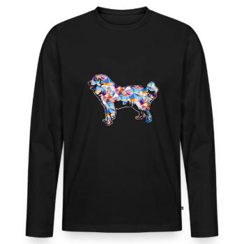 Great Pyrenees Geometric - Men's Premium Organic Long Sleeve Shirt - black - Front - Nico (187cm)