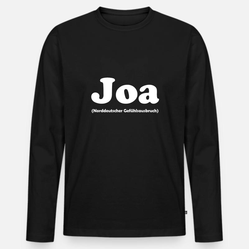 Joa - norddeutscher Gefühlsausbruch - Männer Premium Bio Langarmshirt - Schwarz