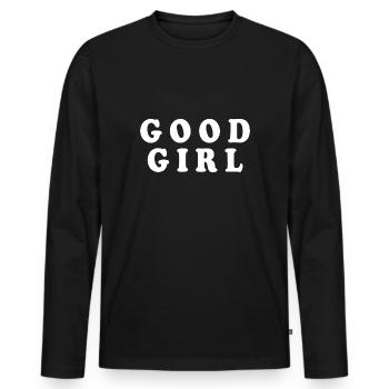 Good girl - T-shirt manches longues Premium bio Homme - noir - Devant - Nico (187cm)