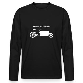 Je veux faire du vélo cargo! - T-shirt manches longues Premium bio Homme - noir - Devant - Nico (187cm)