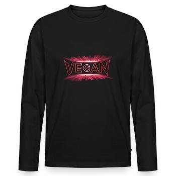 VEGAN-dynamic-style red - Männer Premium Bio Langarmshirt - Schwarz - Vorne - Nico (187cm)