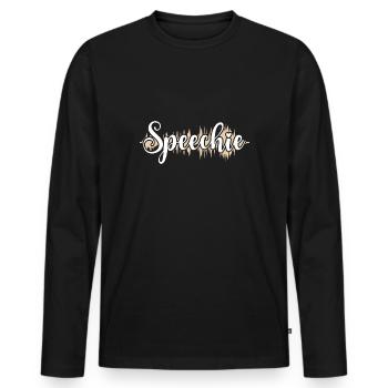 SLP Speechie Speech Language Pathologist - Men's Premium Organic Long Sleeve Shirt - black - Front - Nico (187cm)