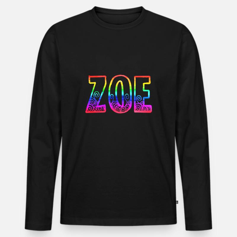 zoe rs regenbogen - Männer Premium Bio Langarmshirt - Schwarz