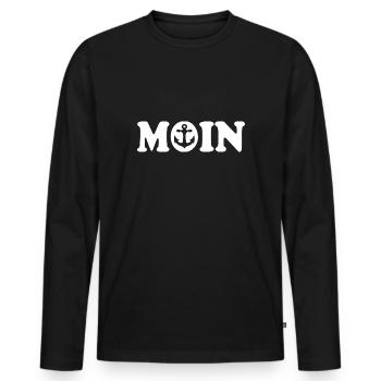 Par Moin - T-shirt manches longues Premium bio Homme - noir - Devant - Nico (187cm)