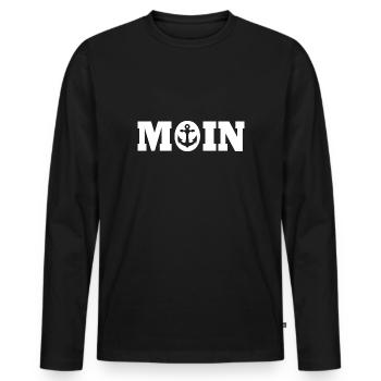 Moin - T-shirt manches longues Premium bio Homme - noir - Devant - Nico (187cm)