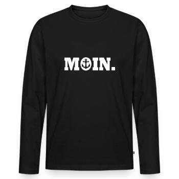 Moin - T-shirt manches longues Premium bio Homme - noir - Devant - Nico (187cm)
