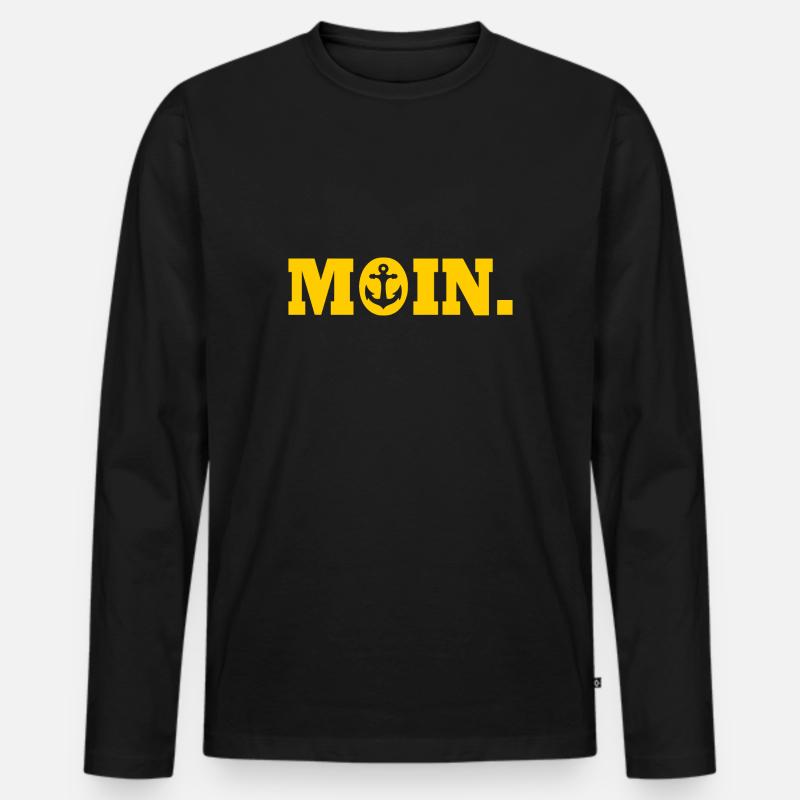 Moin - Männer Premium Bio Langarmshirt - Schwarz