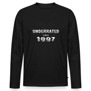 1997 birthday 25 years anniversary underrated - Men's Premium Organic Long Sleeve Shirt - black - Front - Nico (187cm)