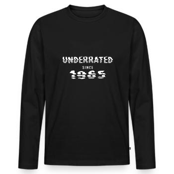 1965 Birthday 57 years underrated - Men's Premium Organic Long Sleeve Shirt - black - Front - Nico (187cm)