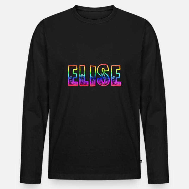 elise rs regenbogen - Männer Premium Bio Langarmshirt - Schwarz