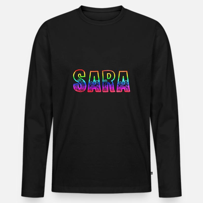 sara rs regenbogen - Männer Premium Bio Langarmshirt - Schwarz