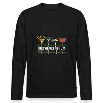 Rechenzentrum Rechner Computer EDV Server lustig - Männer Premium Bio Langarmshirt - Schwarz - Vorne - Nico (187cm)