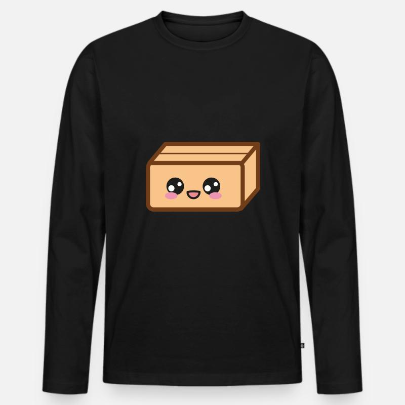 Karton Verpackung Umzug - Männer Premium Bio Langarmshirt - Schwarz
