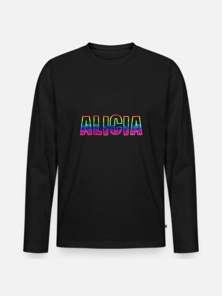 alicia rs rainbow - Men's Premium Organic Long Sleeve Shirt - black