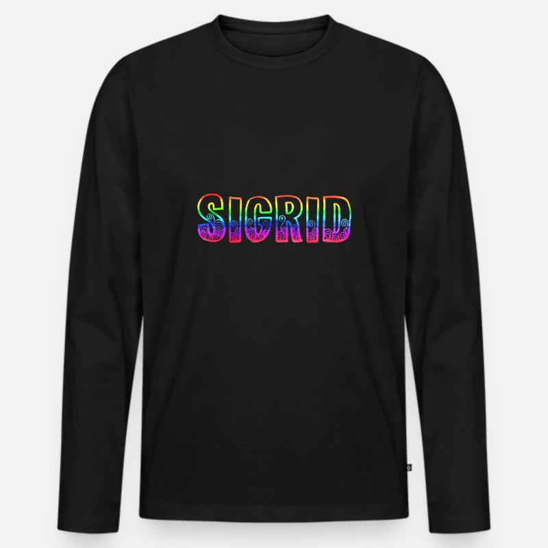sigrid rs regenbogen - Männer Premium Bio Langarmshirt - Schwarz