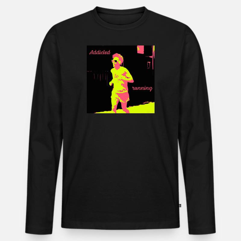 Jogger, laufsüchtiger Mann - Männer Premium Bio Langarmshirt - Schwarz