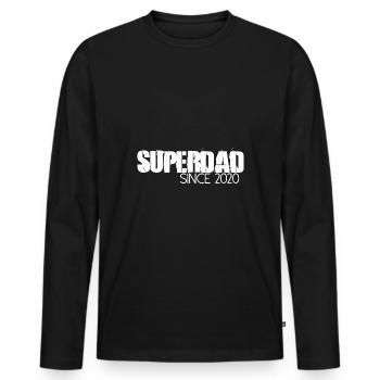 Superdad since 2020 - Men's Premium Organic Long Sleeve Shirt - black - Front - Nico (187cm)