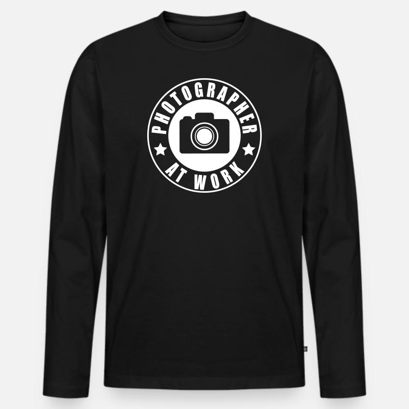 Photographer at work - Männer Premium Bio Langarmshirt - Schwarz