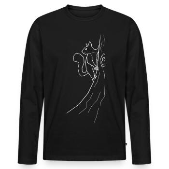 Squirrel - white - Men's Premium Organic Long Sleeve Shirt - black - Front - Nico (187cm)