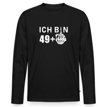 Ich bin 49 plus 1 - 50 Geburtstag - Männer Premium Bio Langarmshirt - Schwarz - Vorne - Nico (187cm)