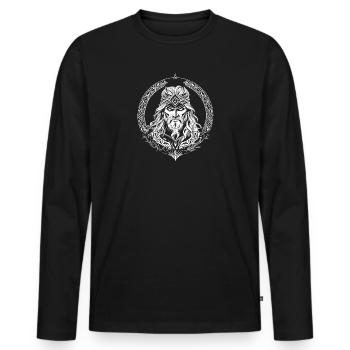 Cosmic Mirror Norse King - T-shirt manches longues Premium bio Homme - noir - Devant - Nico (187cm)