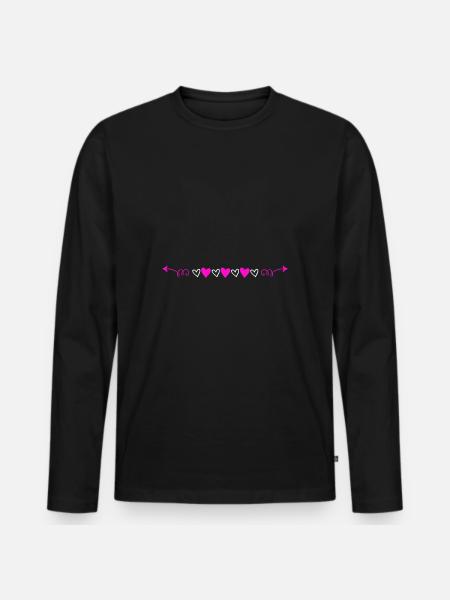 heart stroke - Men's Premium Organic Long Sleeve Shirt - black