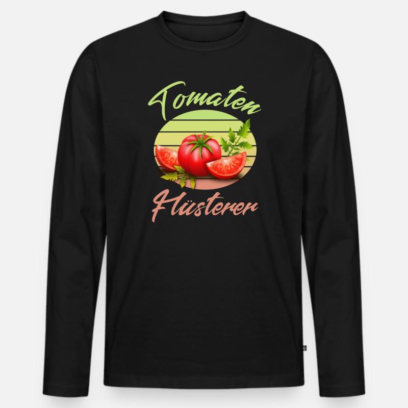 Tomaten Flüsterer - Männer Premium Bio Langarmshirt - Schwarz
