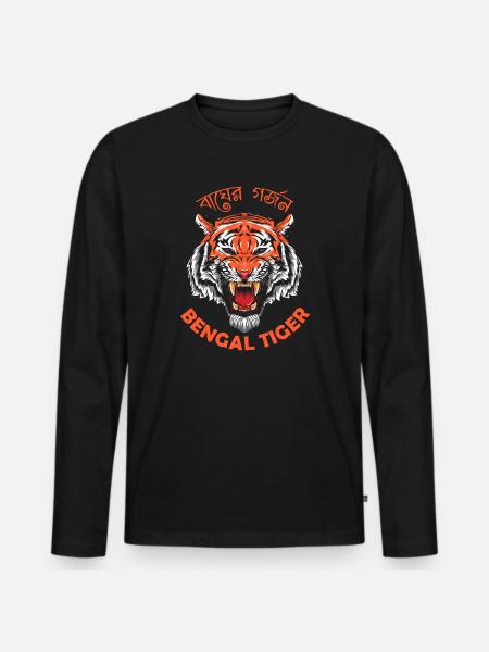 Bengal Tiger King Tiger - Men's Premium Organic Long Sleeve Shirt - black