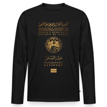 Algerische Pass - Männer Premium Bio Langarmshirt - Schwarz - Vorne - Nico (187cm)