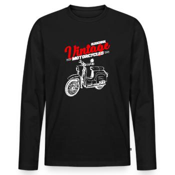 Cyclomoteur Schwalbe Mokick Cult 70s Oldschool - T-shirt manches longues Premium bio Homme - noir - Devant - Nico (187cm)