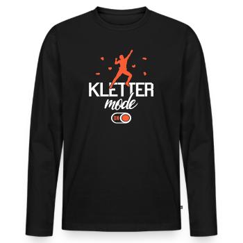 Bouldern Klettern Boulder Bergsteiger Kletterer - Männer Premium Bio Langarmshirt - Schwarz - Vorne - Nico (187cm)