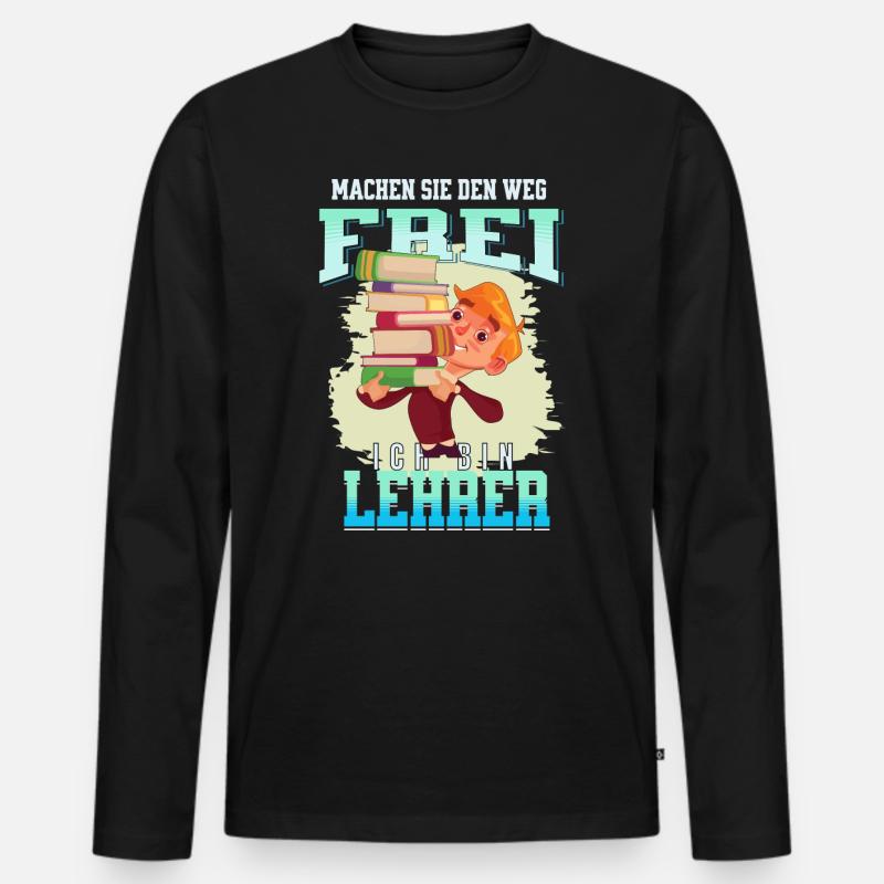 Lehrer im Stress - Männer Premium Bio Langarmshirt - Schwarz