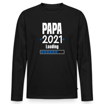 Papa 2021 Werdender Papa - Männer Premium Bio Langarmshirt - Schwarz - Vorne - Nico (187cm)