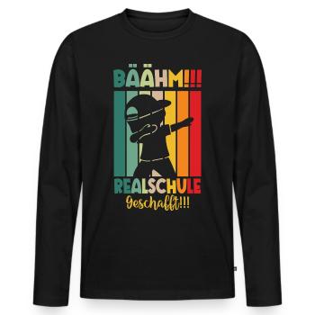 Bäm Realschule Geschafft 2024 - Männer Premium Bio Langarmshirt - Schwarz - Vorne - Nico (187cm)