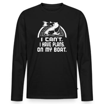 Angler Fisherman Fishing Fishing Saying Gift Idea - Men's Premium Organic Long Sleeve Shirt - black - Front - Nico (187cm)