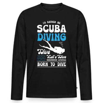 Born To Dive - Männer Premium Bio Langarmshirt - Schwarz - Vorne - Nico (187cm)