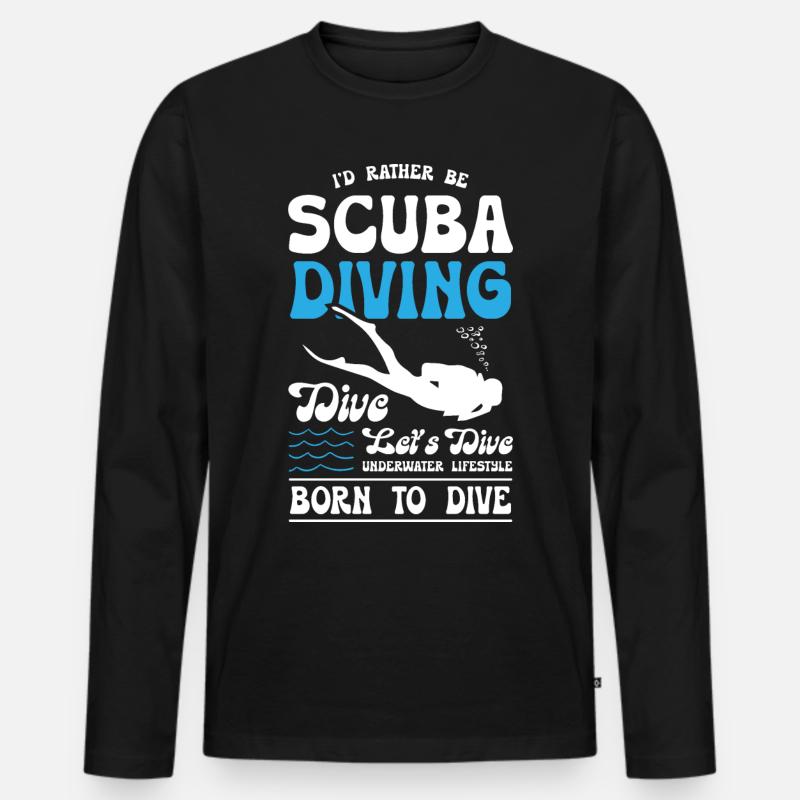 Born To Dive - Männer Premium Bio Langarmshirt - Schwarz