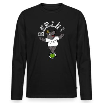 Berlin, Icke - Männer Premium Bio Langarmshirt - Schwarz - Vorne - Nico (187cm)