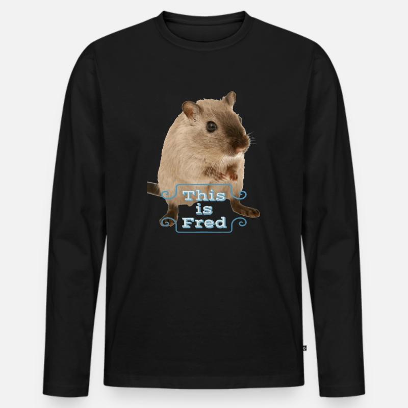 This is fred lustiges süßes maus geschenk idee - Männer Premium Bio Langarmshirt - Schwarz