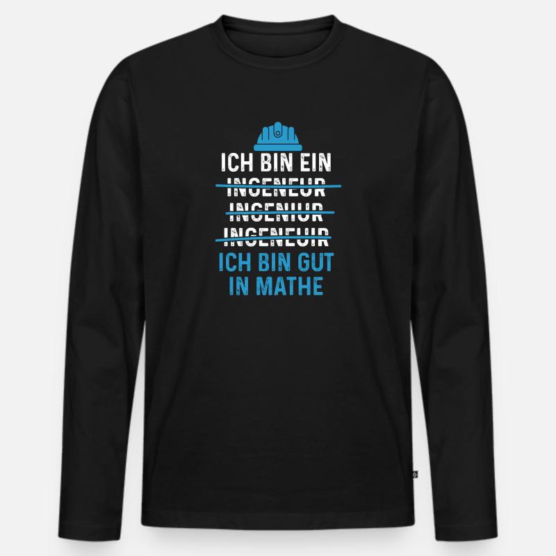 Ingenieur - Männer Premium Bio Langarmshirt - Schwarz