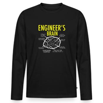 Engineer Brain - Männer Premium Bio Langarmshirt - Schwarz - Vorne - Nico (187cm)