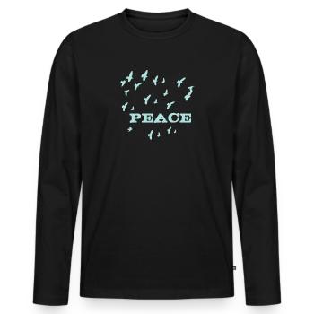 Peace - Männer Premium Bio Langarmshirt - Schwarz - Vorne - Nico (187cm)