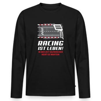 Racing ist Leben! - Slotcar, Slotracing, Slotracer - Männer Premium Bio Langarmshirt - Schwarz - Vorne - Nico (187cm)