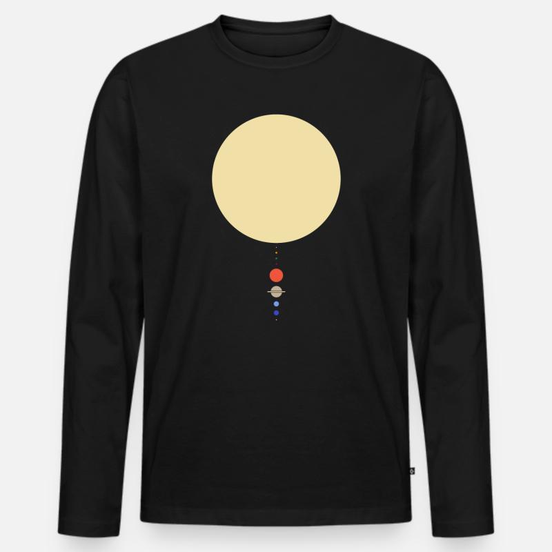 Minimales Sonnensystem - Männer Premium Bio Langarmshirt - Schwarz
