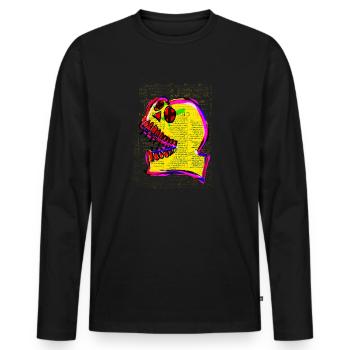Mexican Calavera Skull Art - Men's Premium Organic Long Sleeve Shirt - black - Front - Nico (187cm)